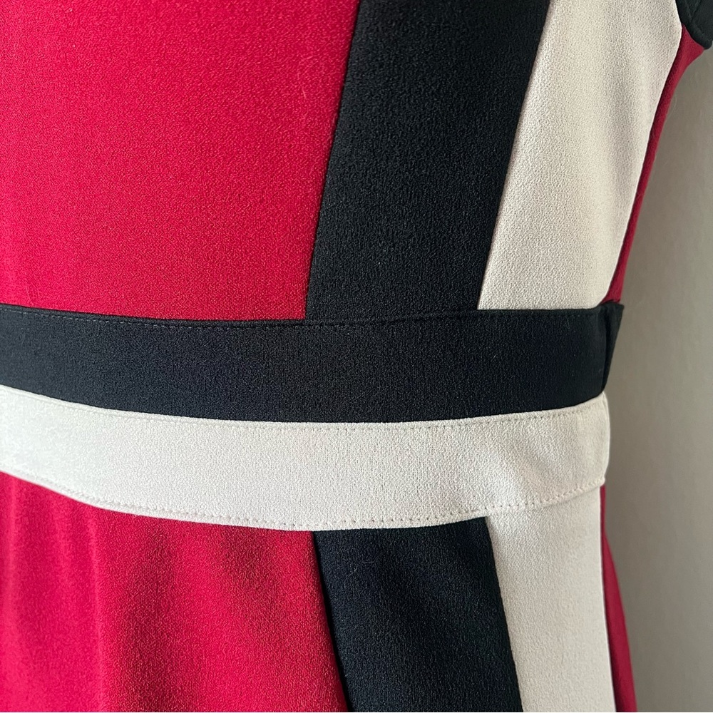 Red/black/beige pin-up style midi dress - Picture 5 of 12